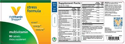 Photo of the The Vitamin Shoppe Stress Formula label