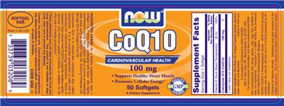Photo of the NOW CoQ10 100 mg label