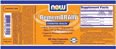 Photo of the NOW RememBrain label