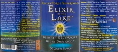 Photo of the HealthForce SuperFoods Elixir Of The Lake label