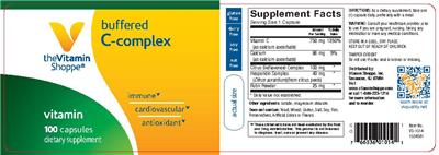 Photo of the The Vitamin Shoppe Buffered C-Complex label