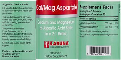 Photo of the Karuna Cal/Mag Aspartate label