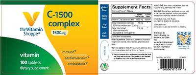 Photo of the The Vitamin Shoppe C-1500 Complex 1500 mg label