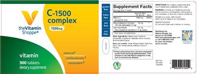 Photo of the The Vitamin Shoppe C-1500 Complex 1500 mg label