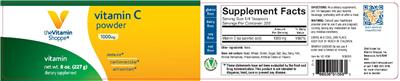 Photo of the The Vitamin Shoppe Vitamin C Powder 1000 mg label