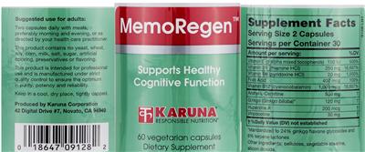 Photo of the Karuna MemoRegen label