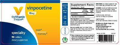 Photo of the The Vitamin Shoppe Vinpocetine 10 mg label