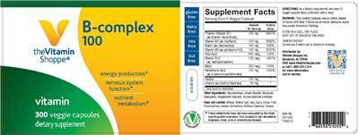 Photo of the The Vitamin Shoppe B-Complex 100 label