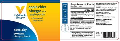 Photo of the The Vitamin Shoppe Apple Cider Vinegar With Apple Pectin label