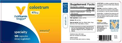 Photo of the The Vitamin Shoppe Colostrum 475 mg label