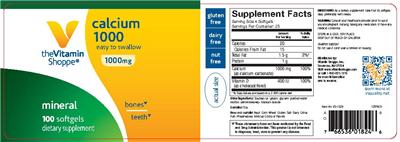 Photo of the The Vitamin Shoppe Calcium 1000 1000 mg label