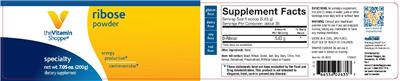 Photo of the The Vitamin Shoppe Ribose Powder label