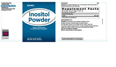 Photo of the GNC Inositol Powder label
