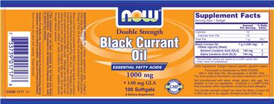 Photo of the NOW Double Strength Black Currant Oil 1000 mg label