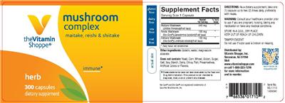 Photo of the The Vitamin Shoppe Mushroom Complex label