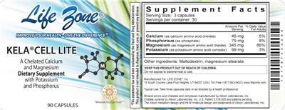Photo of the Life Zone KELA Cell Lite label