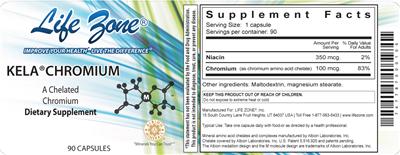 Photo of the Life Zone KELA Chromium label