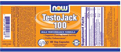 Photo of the NOW TestoJack 100 label