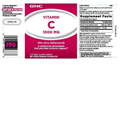 Photo of the GNC Vitamin C 1000 mg With Citrus Bioflavonoids label