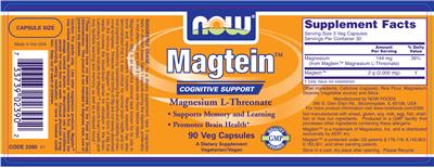 Photo of the NOW Magtein label