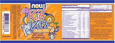 Photo of the NOW Kid Vits Orange Splash label