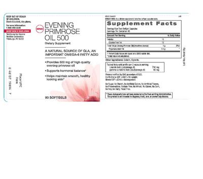 Photo of the GNC Evening Primrose Oil 500 label