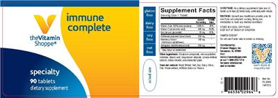 Photo of the The Vitamin Shoppe Immune Complete label