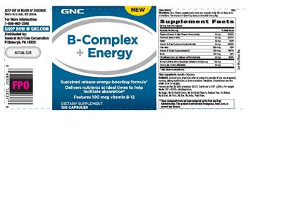 Photo of the GNC B-Complex + Energy label