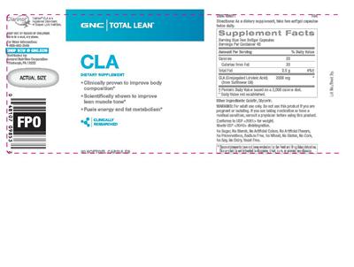 Photo of the GNC Total Lean CLA label
