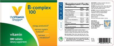 Photo of the The Vitamin Shoppe B-Complex 100 label