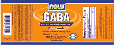 Photo of the NOW GABA label