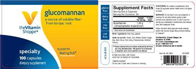 Photo of the The Vitamin Shoppe Glucomannan label