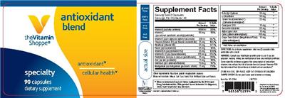 Photo of the The Vitamin Shoppe Antioxidant Blend label