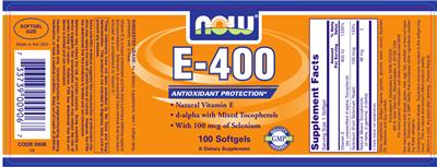Photo of the NOW E-400 label