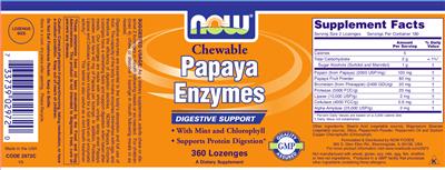 Photo of the now Chewable Papaya Enzymes label