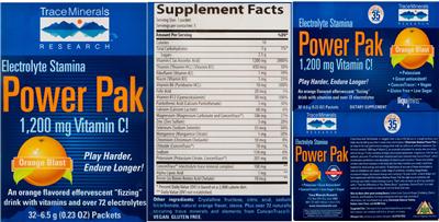 Photo of the Trace Minerals Research Power Pak Orange Blast label