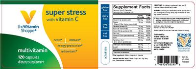 Photo of the The Vitamin Shoppe Super Stress With Vitamin C label