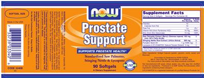 Photo of the NOW Prostate Support label
