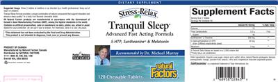 Photo of the Natural Factors Stress-Relax Tranquil Sleep label