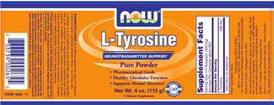 Photo of the NOW L-Tyrosine label