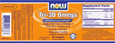 Photo of the NOW Tri-3D Omega label