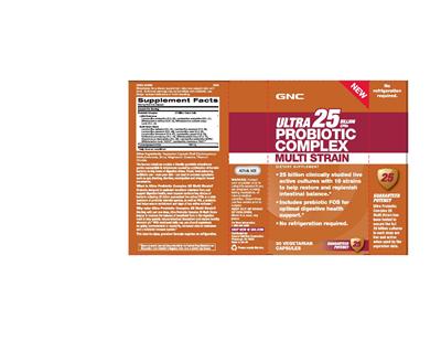 Photo of the GNC Ultra Probiotic Complex Multi Strain 25 Billion CFUs label