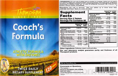 Photo of the Thompson Coach's Formula label