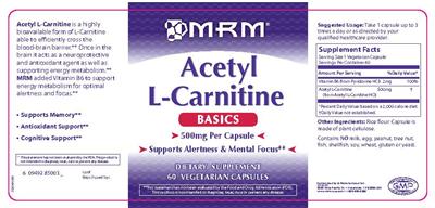 Photo of the MRM Acetyl L-Carnitine label