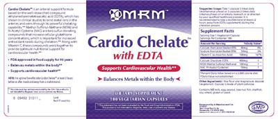 Photo of the MRM Cardio Chelate label