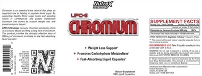Photo of the Nutrex Research Lipo-6 Chromium label