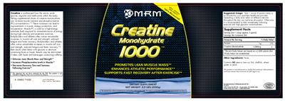 Photo of the MRM Creatine Monohydrate 1000 label