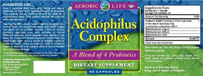 Photo of the Aerobic Life Acidophilus Complex label