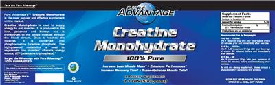 Photo of the Pure Advantage Creatine Monohydrate label