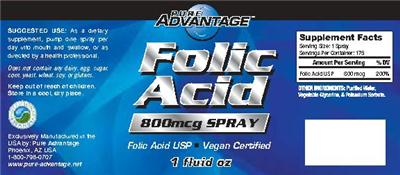 Folic Acid 800 mcg Spray